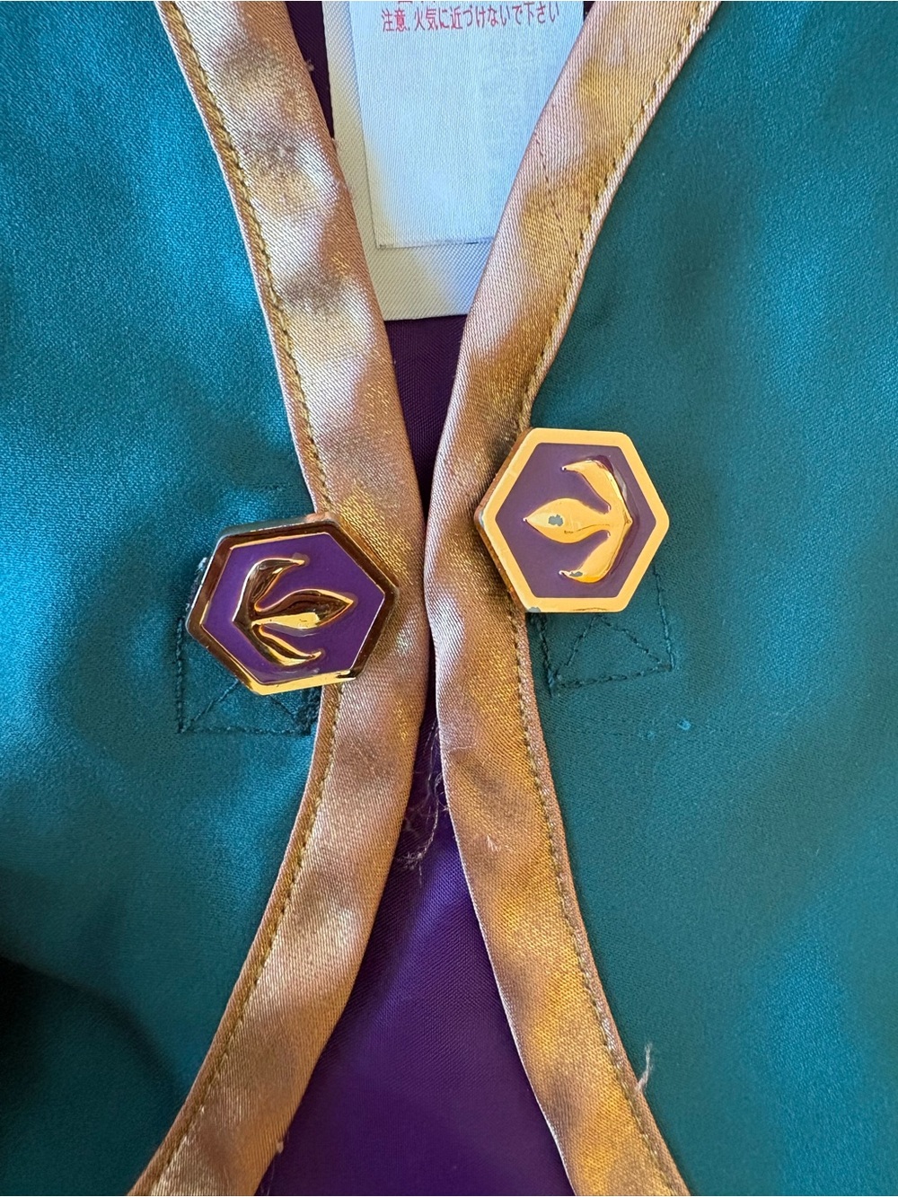 Disney Frozen Anna Teal Cape with Metallic Gold Motif - Picture 6 of 6